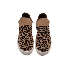Bryna Knit Leopard Print Sneakers (Wonderly) Size 7M
